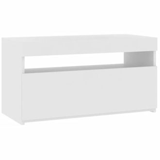 vidaXL Tv Cabinet with led Lights White 75x35x40 cm Vidaxl