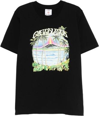 Casablanca Volcano T-shirt met korte mouwen - Heren - T-shirts - Zwart - L - Katoen - Tops