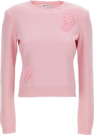 Self Portrait Pink Floral Knit Crewneck Jumper