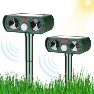 OEM Repellente Per Gatti A Ultrasuoni Ad Energia Solare Per Giardini (2x) Con Luce Led, Repellente Impermeabile Per Animali Domestici, Gatti, Cani E Uccel