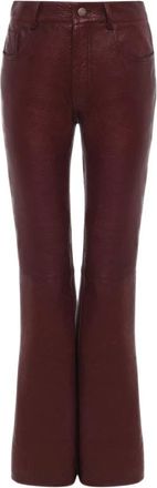 Chlo&eacute; Flared broek - Dames - Leren Broeken - Paars - M - Leer - Broeken