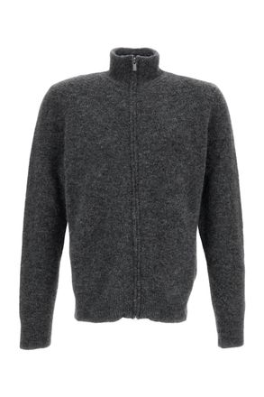 Barena Grey Nembo Wool-Blend Zip-Through Knit