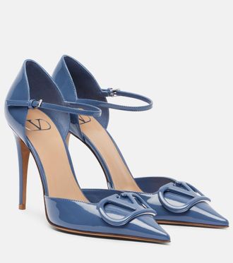 Valentino Garavani DOrsay VLogo patent leather pumps