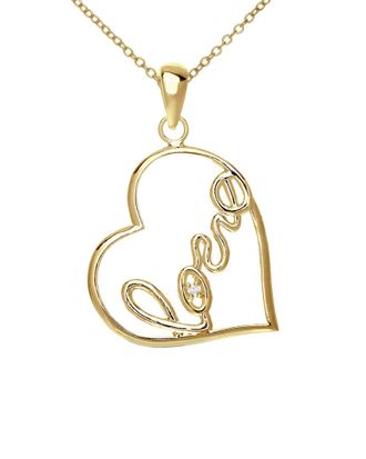 Genevive 14K Over Silver Cz Necklace