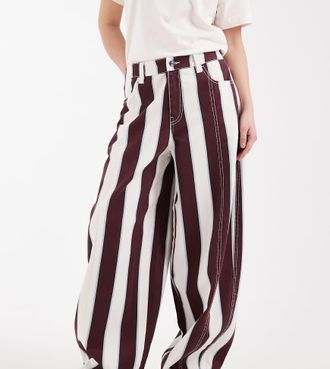Asos Petite ASOS DESIGN Petite - Pantaloni bombati a righe-Multicolore