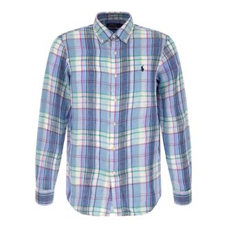 Polo Ralph Lauren Custom Fit Check Linen Shirt - male - Polo Ralph Lauren - Casual Shirts - Blue - S - Shirts