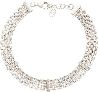 Meshmerise 0.15 Ct. Tw. Diamond 18K Gold Over Silver Bangle Bracelet