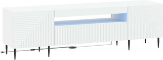 vidaXL Mueble De Tv Led Blanco Madera De Ingenier&iacute;a Vidaxl