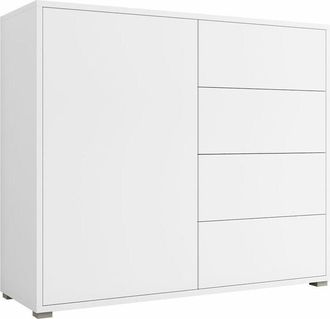 Mirjan24 C&oacute;moda Comfivo Fersoe 102, Blanco + Mate Blanco, Con Cajones Y Puertas, N&uacute;mero De Cajones: 0, 93x100x41cm