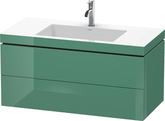Duravit Lavamanos Duravit L-cube Con Base Mural, 100x48 Cm, 2 Cajones, Sin Rebosadero, 1 Agujero Para Grifo, Color: Jade Laca Alto Brillo - Lc6928o0303