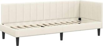 vidaXL Estructura De Cama En Esquina Crema 80 Cm X 200 Cm Terciopelo Vidaxl