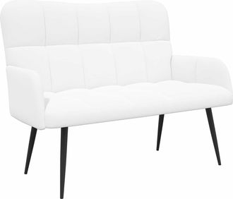 vidaXL Sof&aacute; De 2 Plazas Blanco 115 X 61 X 87 Cm Tela Vidaxl