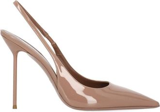 PARIS TEXAS Antique Rose Arrow Toe Patent Leather Slingback Pumps