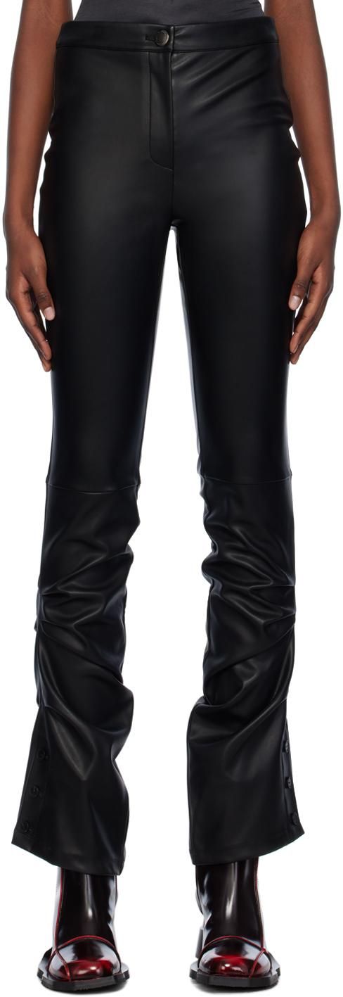 パンツ Michael Kors Black Pants with Belt Loops in Leather Woman Michael Michael Kors Black Pants With Belt Loops In Leather