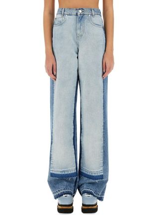 Stella McCartney Straight-Leg With Contrasting Panels Jeans - Blue
