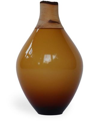 Utopia & Utility M3 geomtric-body vase (21cm) - unisex - glass/Wood - One Size - Brown