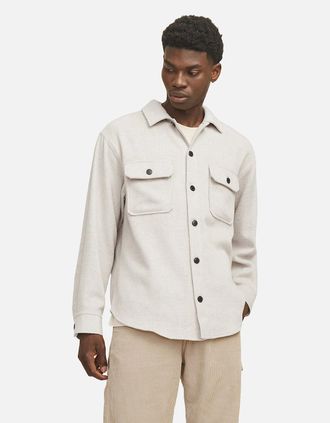 Jack & Jones Mens Jack & Jones Mens Bradley Ollie Long Sleeve Shirt - White - Size: 44/Regular