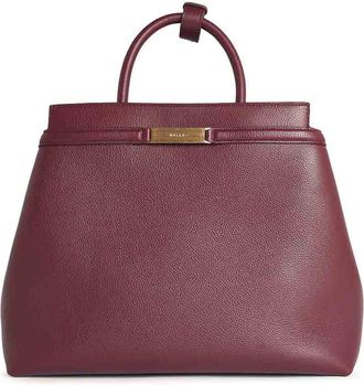 Bally Burgundy Leather Deco Bag