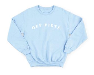 Sanfran Clothing Off Piste Christmas Xmas Funny Apres Ski Skiing Snowboard Gift Mum Mother Kids Childrens Jumper Sweater Medium/Light Blue