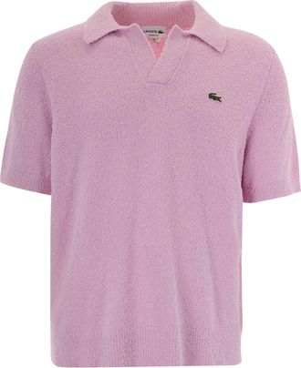 Lacoste Textured Boucl&eacute; Knit Polo Shirt with Open Collar