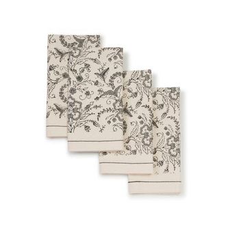 Sustainable Threads Hand Block Printed Napkins - Set of 4 in Ivy Slate at Nordstrom