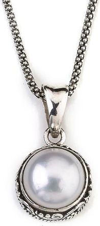 Samuel B. 10mm Mabe Pearl Pendant Necklace in White at Nordstrom Rack