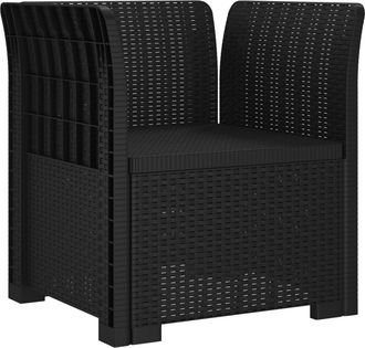 vidaXL Sill&oacute;n Individual Apariencia De Ratan Pp Gris Antracita Vidaxl