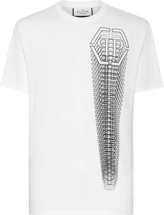 Philipp Plein T-Shirt Ronde Hals - Heren - T-shirts - Wit - 2XL - Katoen - Tops
