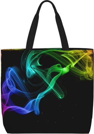 Generic Women Handbag Glow In Dark Splatter Neon Ladies Shopping Shoulder Bag Reusable Fashion Shopping Bags, For Graduation, Holiday, School, Work, Birthday