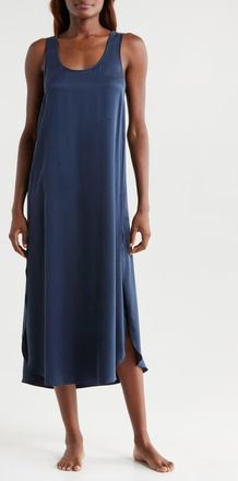 Lunya Tulip Bias Washable Silk Nightgown in Deep Blue at Nordstrom, Size X-Large