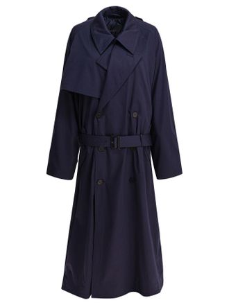 Balenciaga Womens Blue Cotton Coat - Dark Blue - Size EU 36 (Womens)