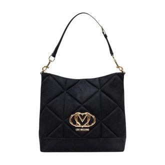 Love Moschino Suede Handbag with Zip Fastening and Inside Pockets