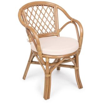 Decorspace Poltrona Athina in rattan con cuscino sfoderabile per arredamento