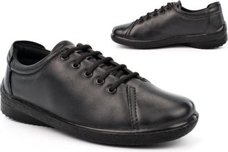 Generic Womens Real Leather Shoes Ladies Lightweight Shoes Size 7 Womens Comfort Shoe Size 4 Real Leather Shoe Lightweight Comfort Lace Up Sizes 3-8 Black 7 U