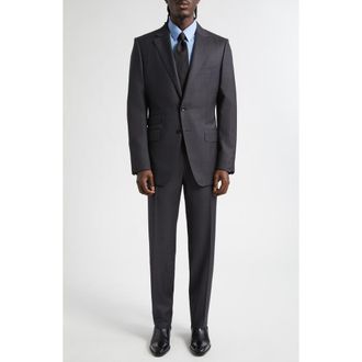 Tom Ford OConnor Shadow Windowpane Check Wool Suit in Anthracite at Nordstrom, Size 38 Us