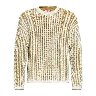 Diesel Round-neck Knitwear, male, Green, Size: 2XL K-Moise Sweater