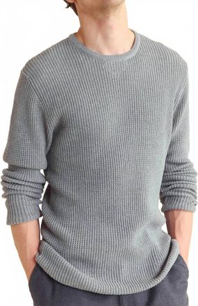 Billy Reid Mini Waffle Crew Sweater In Grey