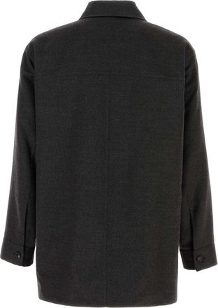 Bottega Veneta Mens Face Shirt Gray Cashmere Silk