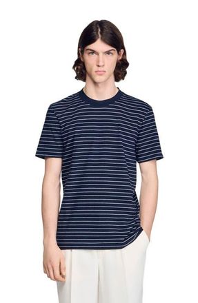 Sandro Striped T-shirt in Marine /Blanc at Nordstrom, Size Xx-Large