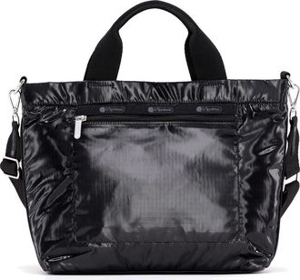 LeSportsac Small Convertible Zip Top Tote Bag in Black Shine at Nordstrom Rack