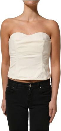 Elisabetta Franchi Strapless Sweetheart Neck Top - female - Elisabetta Franchi - Sleeveless Tops - White - XL - Tops