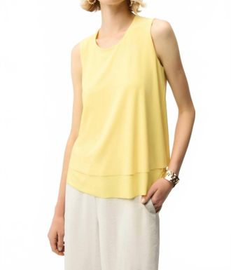 Joseph Ribkoff Silky Knit Layered Sleeveless Top In Limoncello
