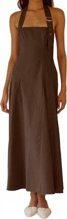 Seven Wonders Astrid Halter Midi Dress In Chocolate