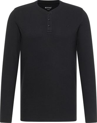 Mustang Langarmshirt MUSTANG Herren Style Atchison, Herren, Gr. 3XL, anthrazit, Jersey, 100% Baumwolle, Rundhals, Shirts Langarmshirt