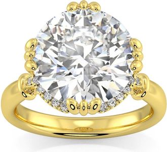 Pompeii3 Certifed 5 1/2Ct Round Diamond Engagement Ring 14k Gold Lab Grown