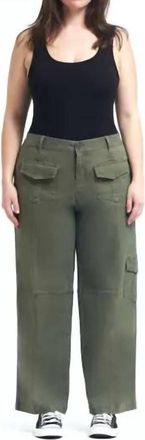 1822 Denim Kasey Wide Leg Cargo Pants - Plus In Military Green