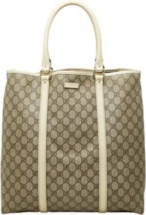 Gucci Beige Pvc Leather Handbag Tote Bag (Pre-Owned)