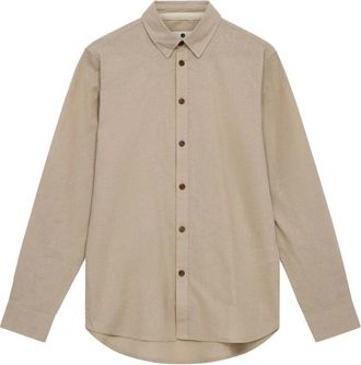 Anerkjendt Lange mouw katoen/linnen overhemd - Heren - Casual Overhemden - Beige - S - Katoen - Overhemden
