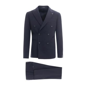 Tagliatore Double Breasted Suits, male, Blue, Size: 2XL Elegant Formal Suit 2Fbr20A01080004