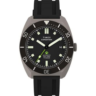 Timex Expedition Pioneer Titanium Automatic Rubber Strap Watch, 41mm at Nordstrom